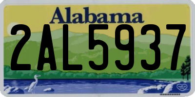 AL license plate 2AL5937