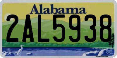 AL license plate 2AL5938