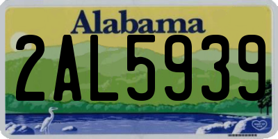 AL license plate 2AL5939