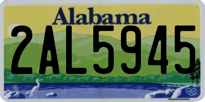 AL license plate 2AL5945