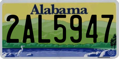 AL license plate 2AL5947