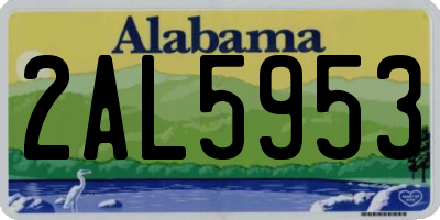 AL license plate 2AL5953