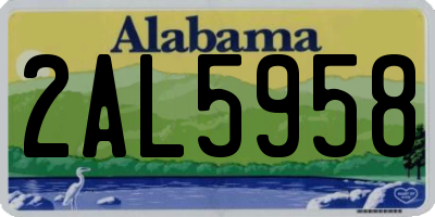 AL license plate 2AL5958