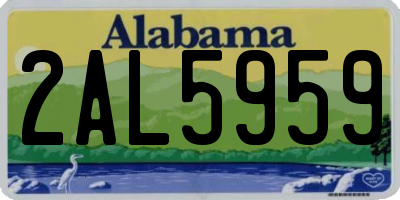 AL license plate 2AL5959