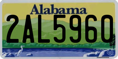 AL license plate 2AL5960