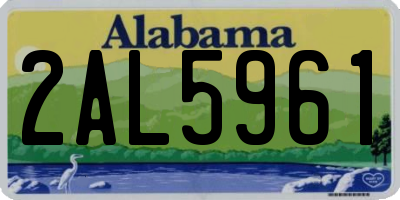 AL license plate 2AL5961