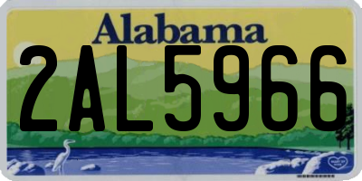 AL license plate 2AL5966