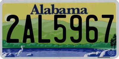 AL license plate 2AL5967
