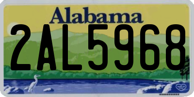 AL license plate 2AL5968