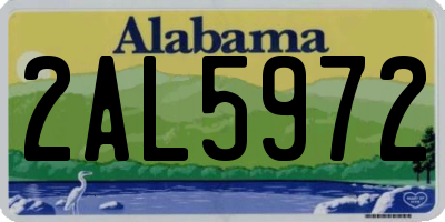 AL license plate 2AL5972