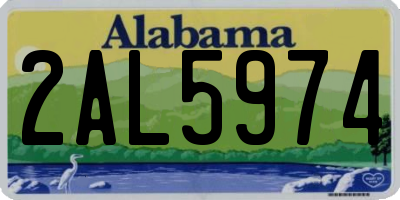 AL license plate 2AL5974