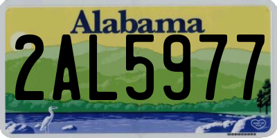 AL license plate 2AL5977