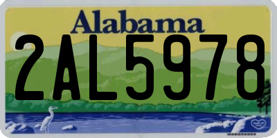 AL license plate 2AL5978