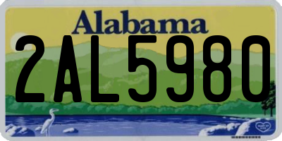 AL license plate 2AL5980