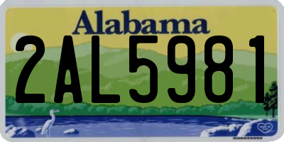 AL license plate 2AL5981