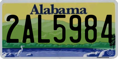 AL license plate 2AL5984