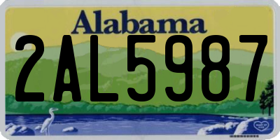 AL license plate 2AL5987