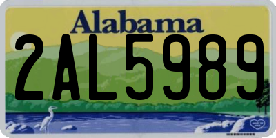 AL license plate 2AL5989