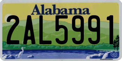 AL license plate 2AL5991