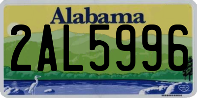 AL license plate 2AL5996