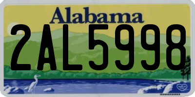 AL license plate 2AL5998