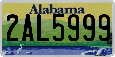 AL license plate 2AL5999