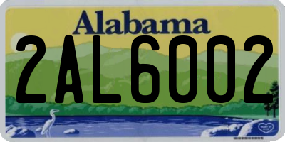AL license plate 2AL6002