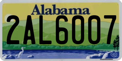 AL license plate 2AL6007