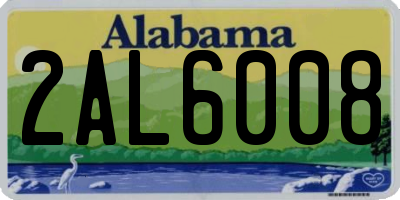AL license plate 2AL6008