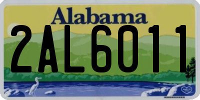 AL license plate 2AL6011