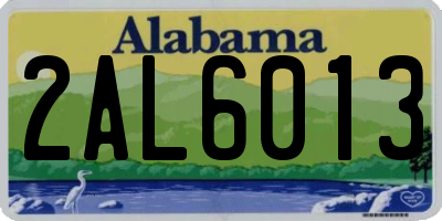 AL license plate 2AL6013