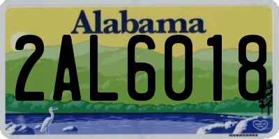 AL license plate 2AL6018