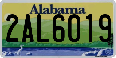 AL license plate 2AL6019