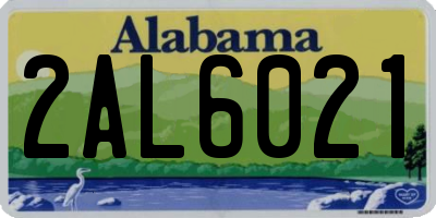 AL license plate 2AL6021