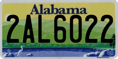 AL license plate 2AL6022