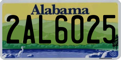 AL license plate 2AL6025