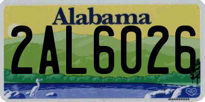 AL license plate 2AL6026