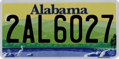 AL license plate 2AL6027