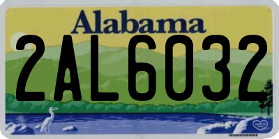 AL license plate 2AL6032