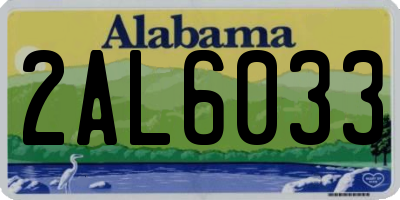 AL license plate 2AL6033