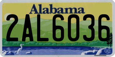 AL license plate 2AL6036