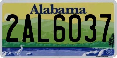 AL license plate 2AL6037