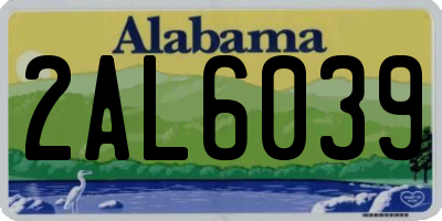 AL license plate 2AL6039