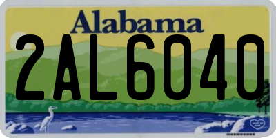 AL license plate 2AL6040