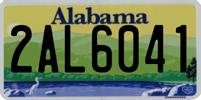 AL license plate 2AL6041