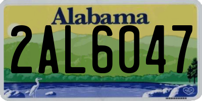 AL license plate 2AL6047