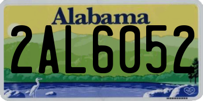 AL license plate 2AL6052