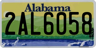 AL license plate 2AL6058