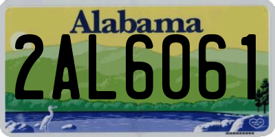 AL license plate 2AL6061