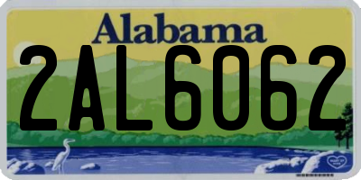 AL license plate 2AL6062